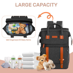 RECALLA diaper bag backpack insulated bottle holders support easy feeding