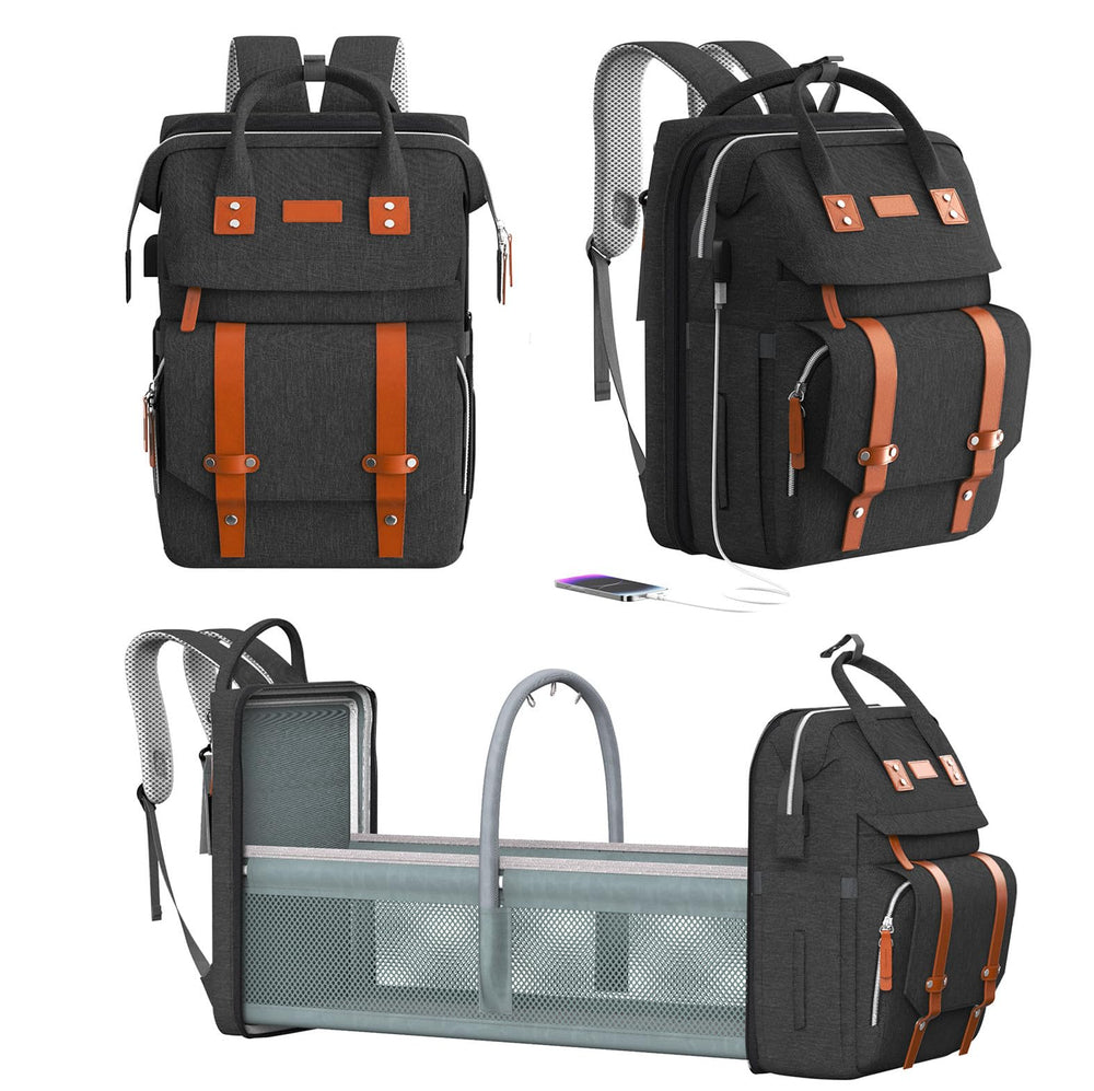 RECALLA diaper bag backpack with multiple pockets keeps on-the-go items organized