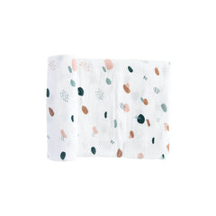 Red Rovr dots-dashes swaddle spread highlighting breathable muslin for daily cuddles.