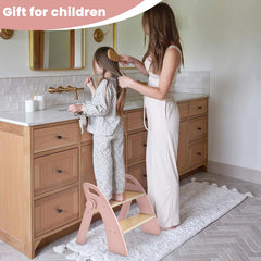 Reeple foldable step stool stores compactly when not in use.