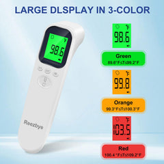 Reezbye non-contact thermometer object mode demonstrates versatile use for surfaces and rooms.