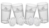 Reflo Smart Cup Bundle Clear 4-Pack with four transparent cups for easy monitoring during meals.