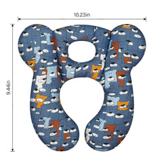 Reflyaway baby travel pillow blue bear 02 ready for stroller use with plush texture