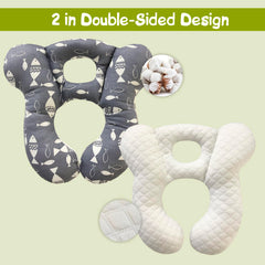 REFLYAWAY Baby Travel Pillow Gray Fish nap scene highlights cozy travel comfort for little ones.