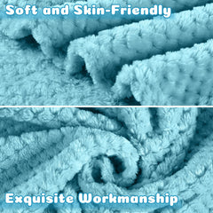 Reginary coral fleece blanket in light blue offers soft, odorless comfort