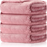 Reginary fuzzy pink baby blanket 30x40 front view with waffle pattern for nursery warmth.