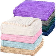 Reginary 8-pack flannel blankets in assorted colors for versatile home use