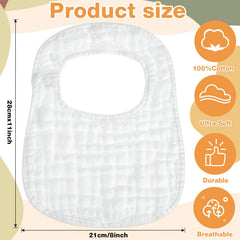 Reginary muslin bibs with adjustable snaps close securely for growing babies and mess-prone days.