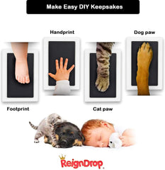 ReignDrop baby handprint imprint provides clean, clear impressions for baby books.