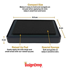 ReignDrop ink pad captures a baby footprint for a lasting keepsake