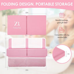 RelaxaTub pink kneeler with toy organizer pocket for bath-time essentials.