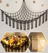 RelaxScene stuffed-animal-hammock corner with LED light keeps plush toys organized in style