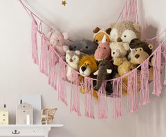 RelaxScene stuffed animal hammock with LED light delivering cozy nighttime ambiance