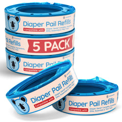Reli diaper pail refill bags 5-pack unscented for neutral diaper changes