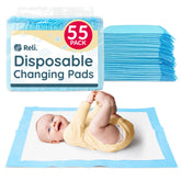 Reli disposable changing pad 55-pack front view for easy diaper changes.