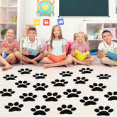 ReliThick paw print floor decal, large 7.5 inch, ideal for classrooms and home play areas.