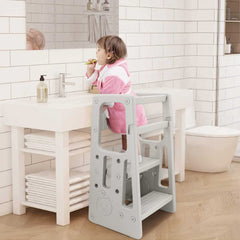 Reliancer Nursery Step Stool front view shows adjustable height platform for toddlers