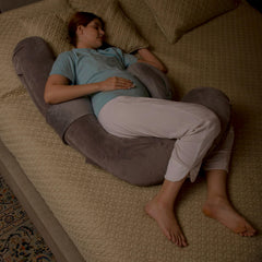 RELY+ pregnancy-pillow-back-pain-relief may ease discomfort during pregnancy and postpartum wear.