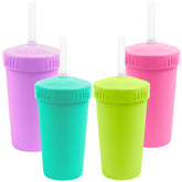 Re-Play Mermaid 10 oz straw cup front view for easy sipping.
