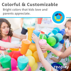 Re-Play Mermaid 10 oz straw cup side grip for stable handling.