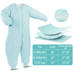 RESTCLOUD sleep bag open-legs design showing mobility for active toddlers.