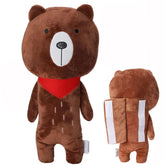 Resulzon bear seatbelt pillow front view demonstrates plush neck support for kids on trips