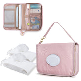 Rexmica diaper clutch bag pink side pocket keeps essentials accessible on the go