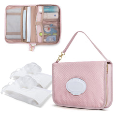 Rexmica diaper clutch bag pink side pocket keeps essentials accessible on the go
