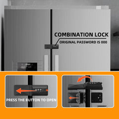 REZIPO double-door lock on side-by-side unit showing adhesive installation