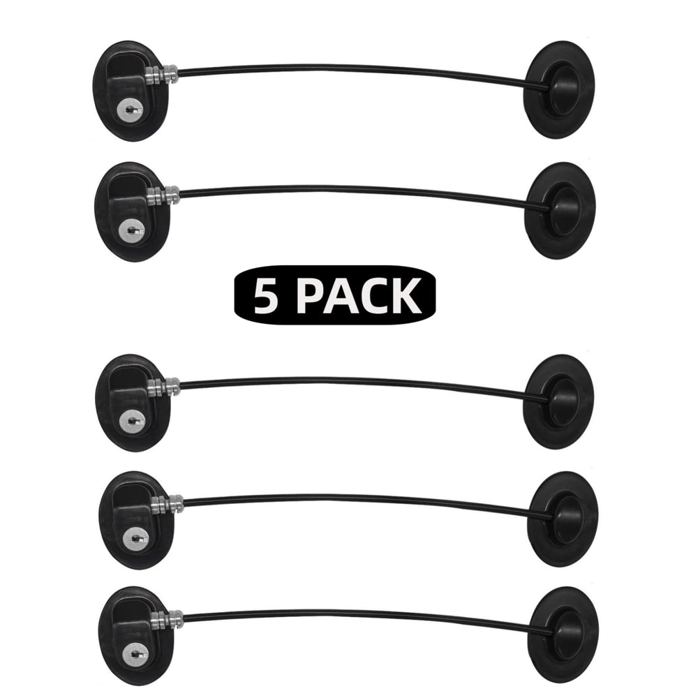 REZIPO refrigerator lock package shows five locks for child-safe kitchen storage.