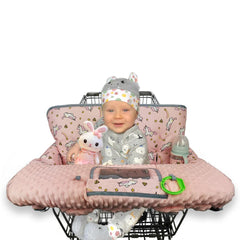RHYDEER high chair cover with dotted Minky padding for baby comfort