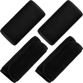Riakrum baby belt covers 4pc black pack keeps straps from slipping during car rides.