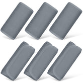 Riakrum baby strap covers gray closeup showing soft fabric for gentle neck protection.