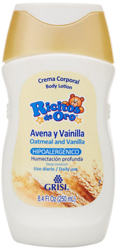 Ricitos de Oro Avena & Vainilla lotion bottle provides gentle daily moisture for babies