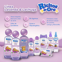 Ricitos de Oro Lavender & Lettuce cream texture illustrating moisturizing care.