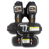 RideSafer small black vest demonstrates compact travel-ready setup for busy families.