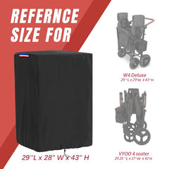 Rilime wagon cover waterproof fabric closeup shows 420D material and durable seams