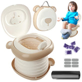 RIRC portable potty seat folded for compact car travel and easy packing