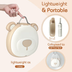 RIRC portable potty seat open showing ready-to-use setup on the go
