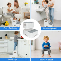 Rivermist Kids potty-step-stool-non-slip: sturdy, non-slip surface aids independent reach