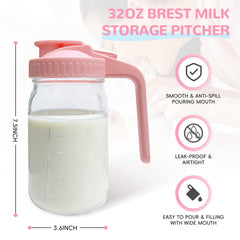 Riznpo 32oz glass mason jar ideal for breastmilk plus soups or cereals.