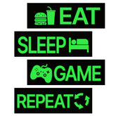 Robmoda Eat neon wall sticker glows softly for a vibrant gaming room vibe.