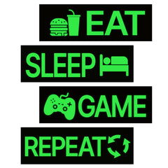 Robmoda Eat neon wall sticker glows softly for a vibrant gaming room vibe.