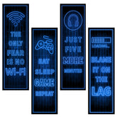 Robmoda Eat Sleep Game decal pack on wall adds playful blue bedroom decor