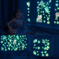 Robmoda glow-dark butterfly wall sticker close-up with glittery finish.