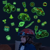 Robmoda glow-in-the-dark racing wall stickers glow after light exposure for kid-friendly ambiance