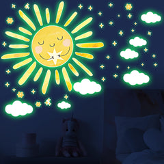 Robmoda glow sun wall sticker creates a cozy glow after dusk.