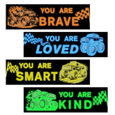 Robmoda glow truck wall sticker front view with four decals for kid-friendly inspiration