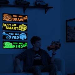 Robmoda glow truck wall sticker variant-b boosts playroom motivation with bold colors