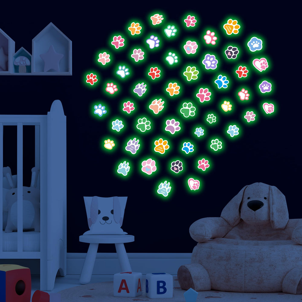 Robmoda large paw print stickers sheets for playful nursery room decor.